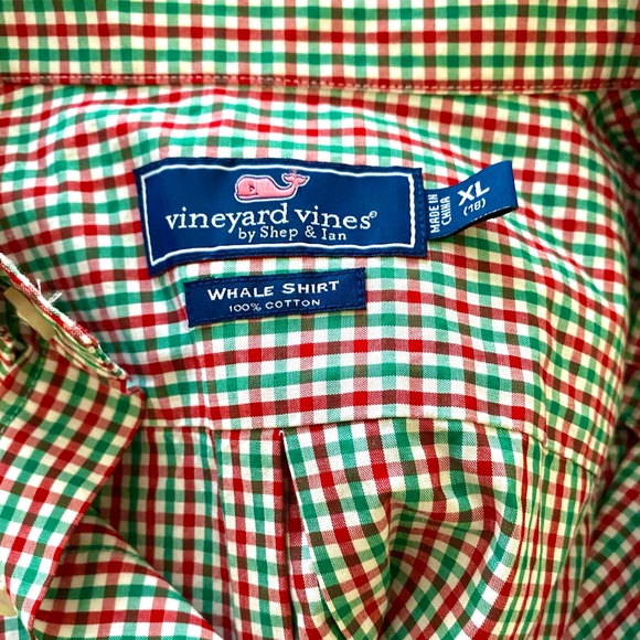 Vineyard Vines Stretch Poplin Gingham Button Down Long Sleeved Shirt - Picture 3 of 3